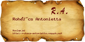 Rohács Antonietta névjegykártya
